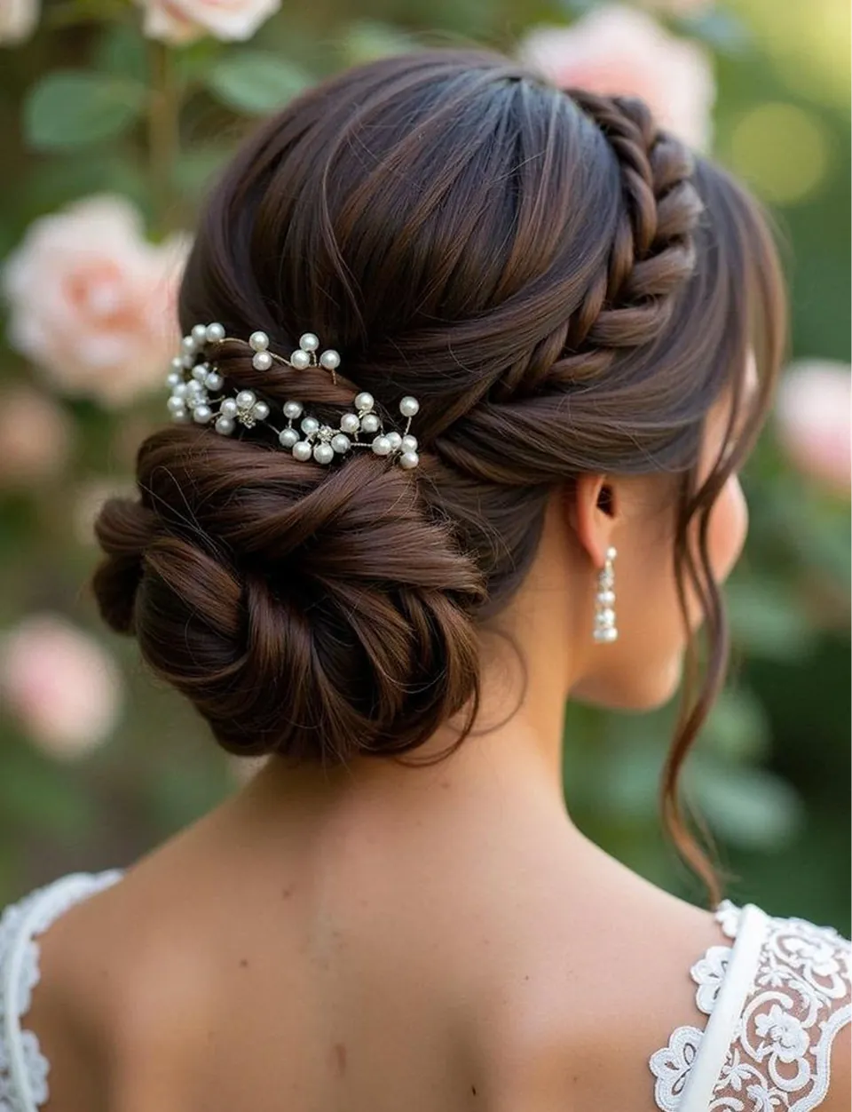 Braided bun with an accessory